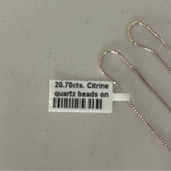 One of a kind Citrine 8mm rondells on threader earrings - Picture 10 of 10